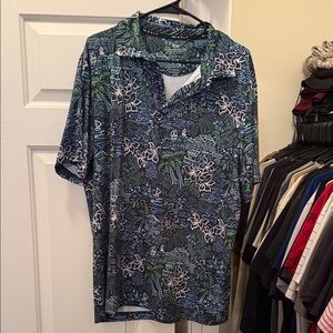 RW Tropical/Hawaiian Print Golf Polo